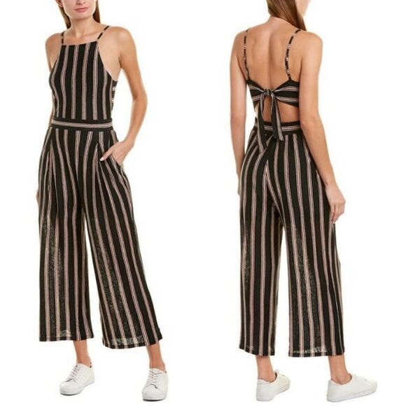 JOIE BRISELLE LINEN STRIPE JUMPSUIT - Picture 1 of 11